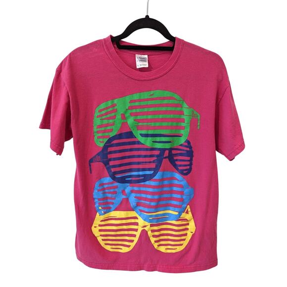 Black Wax Other - Black Wax Mens Shutter Shades T Shirt Sz M Neon Pink Retro 80s 90s Large Graphic
